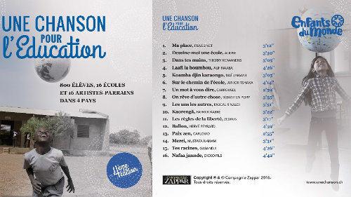 Commandez le CD du projet Une Chanson pour l'Education